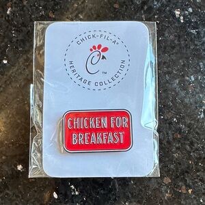 Chick-fil-A Heritage 'Chicken for Breakfast' Enamel Pin - Red